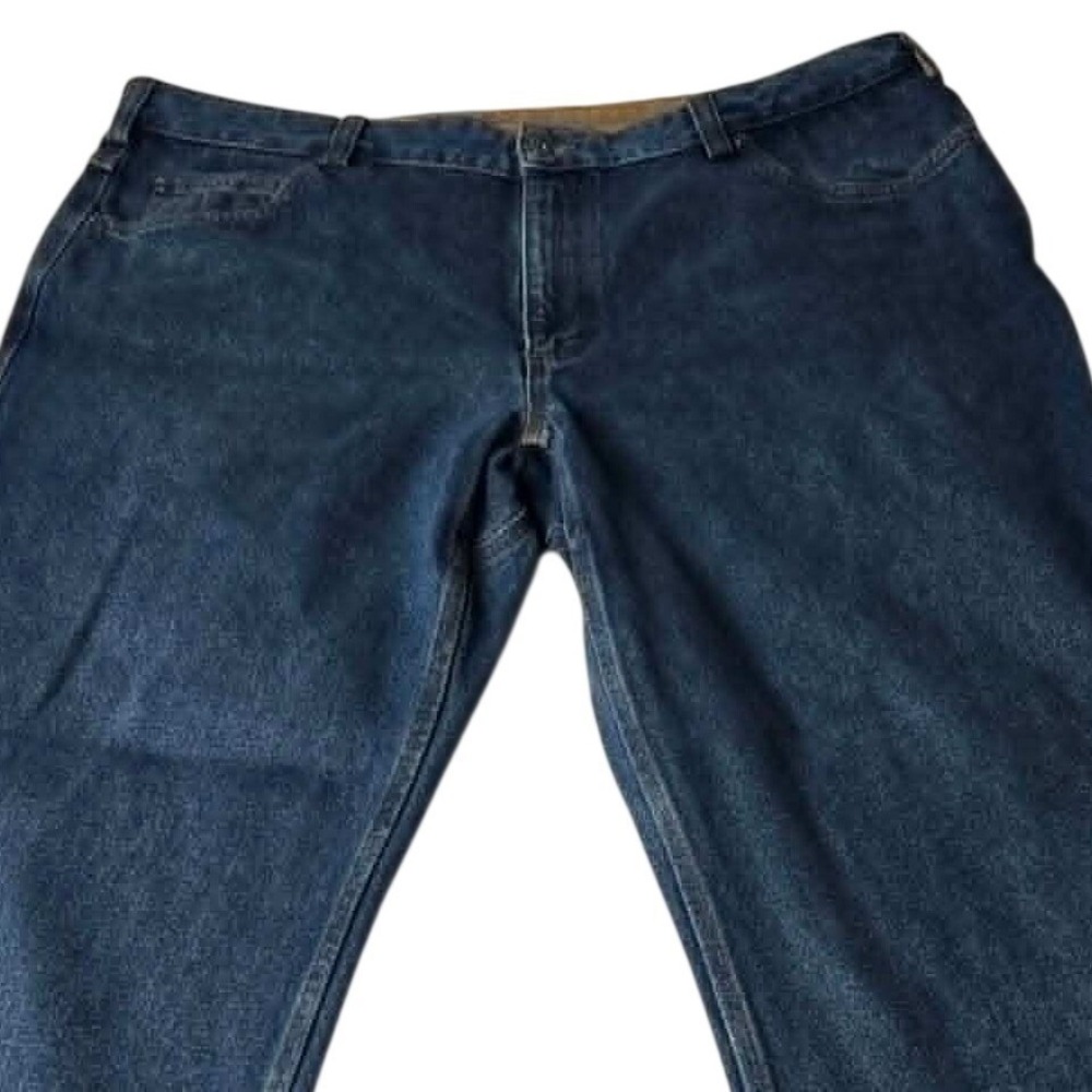 Carhartt Mens Relaxed Fit Jeans Dark Wash Blue work Denim BD2804-M 32x34 Stretch